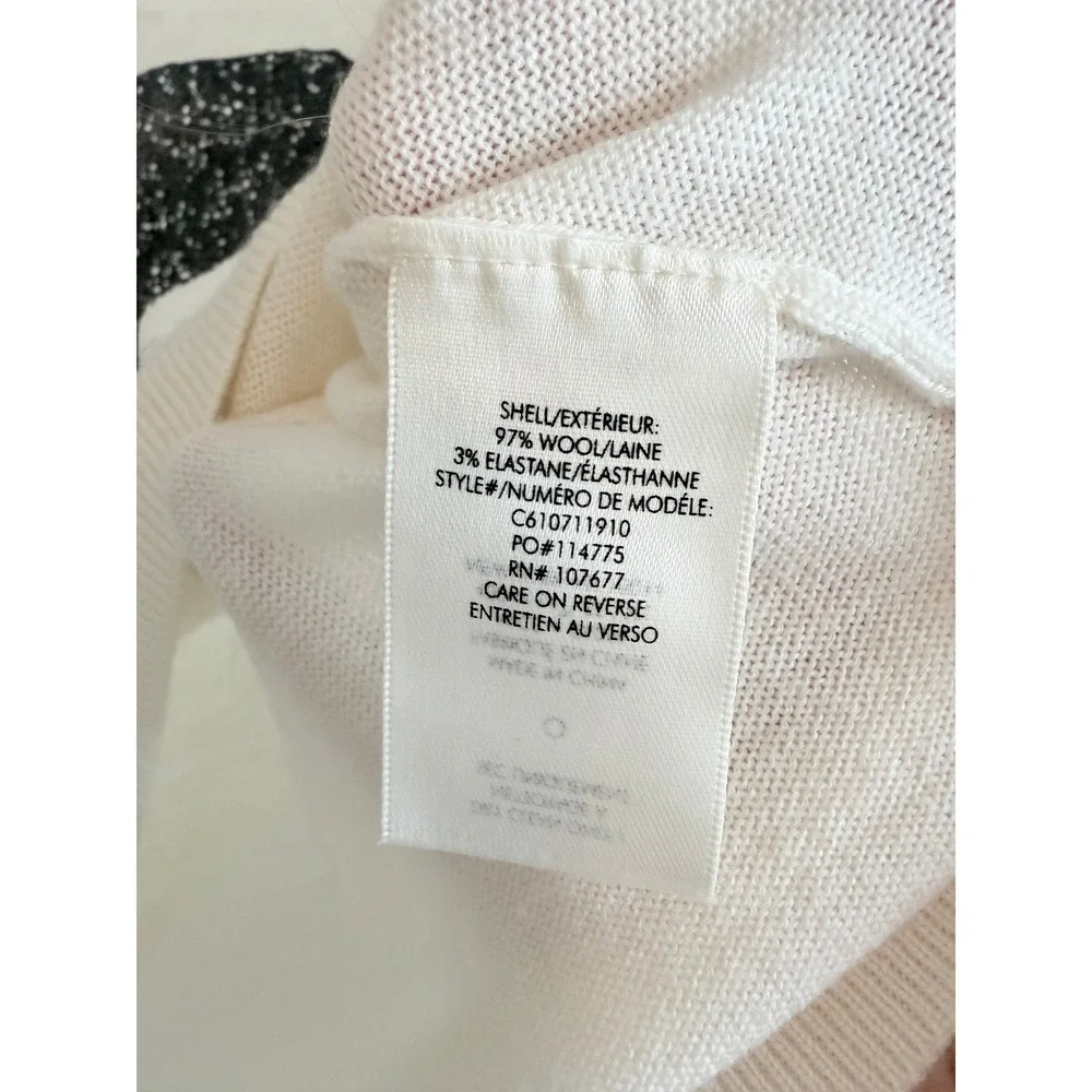 Alice + Olivia Sweater Womens White Stacey Face Sequin Wool Crew Neck C610711910
